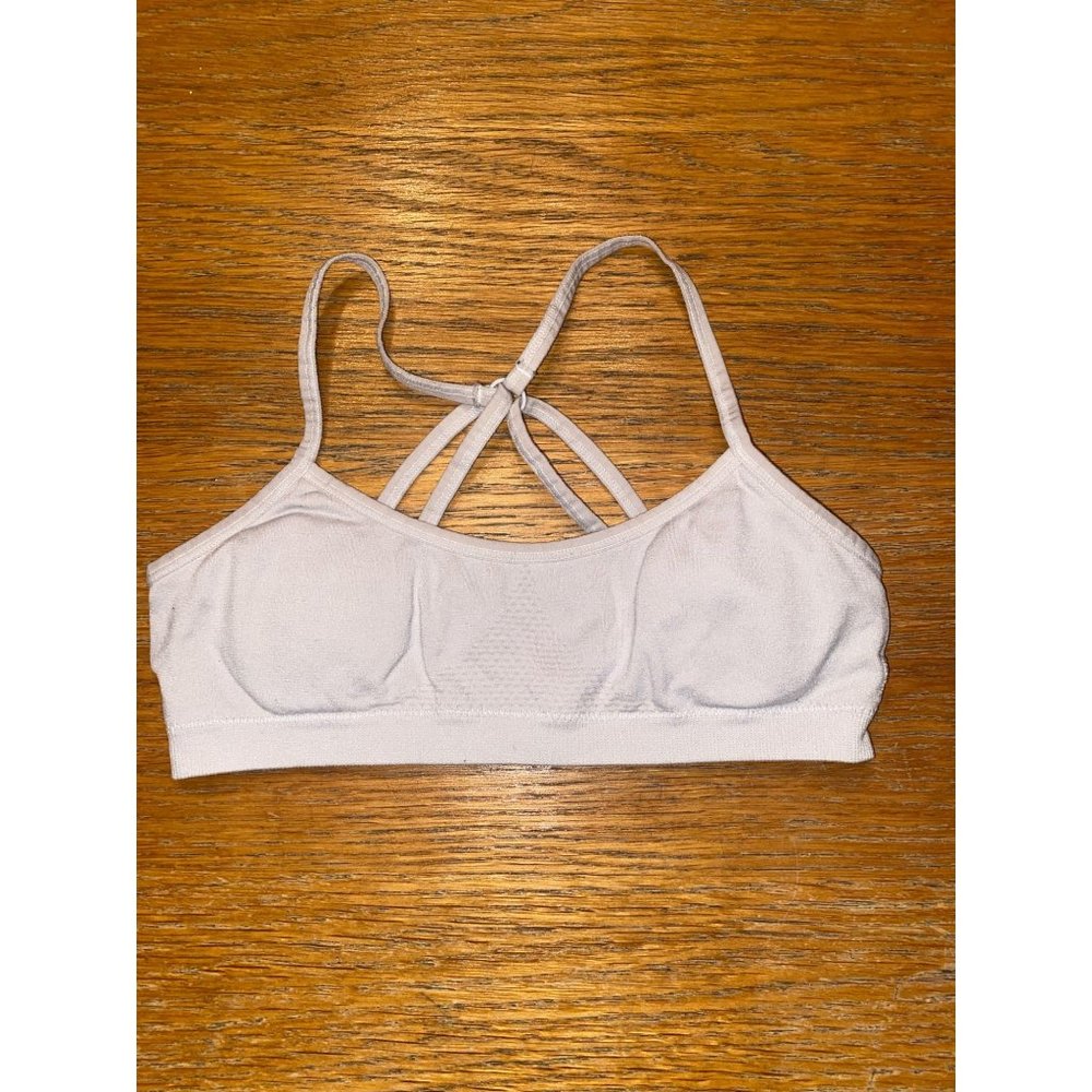 Hanes White Criss Cross Back Bralette-S